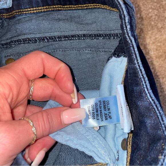 Hudson Collin flap skinny jeans 25" waist medium wash double button W/ stretch - Picture 5 of 9